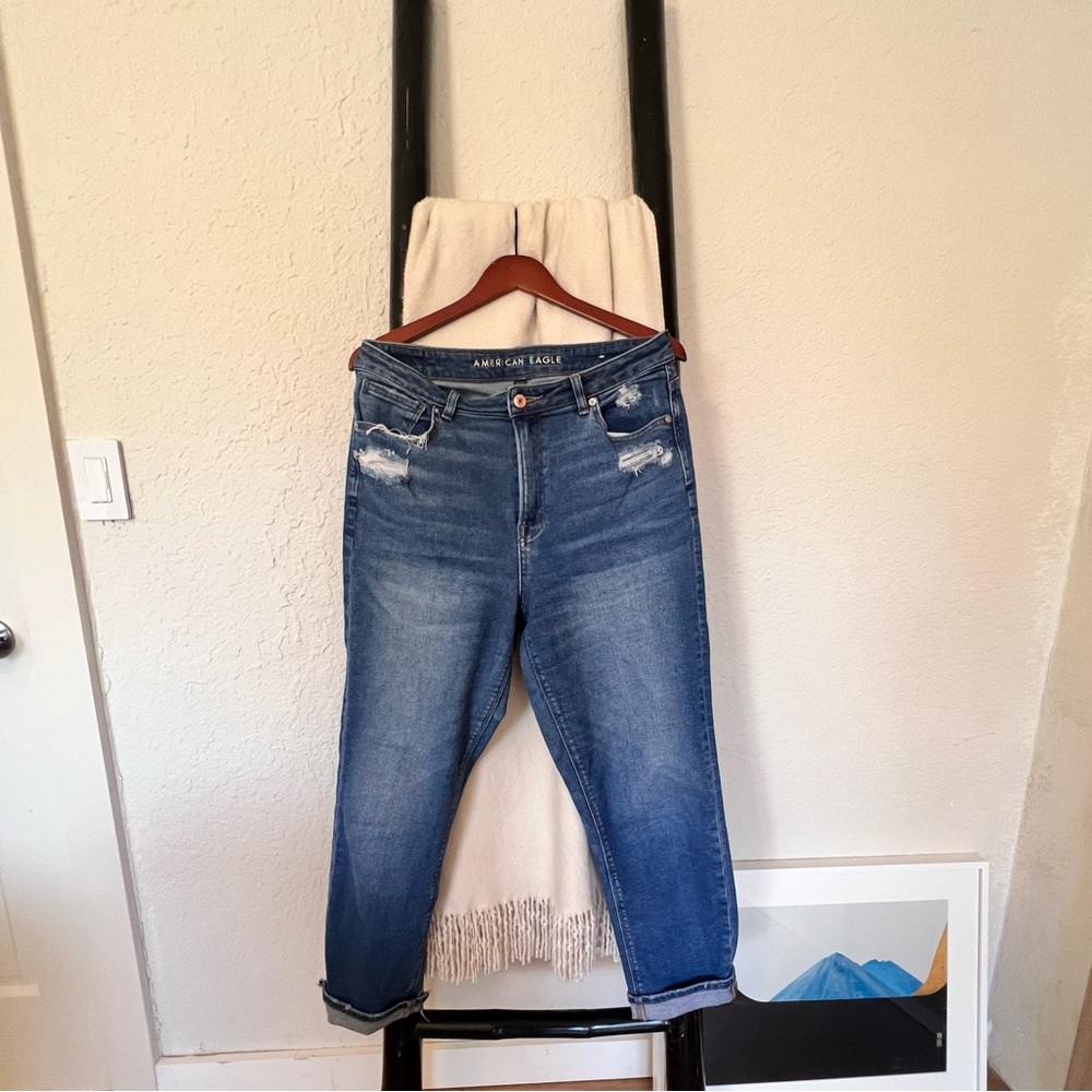 AMERICAN EAGLE MOM JEAN DISTRUCTED SZ 10